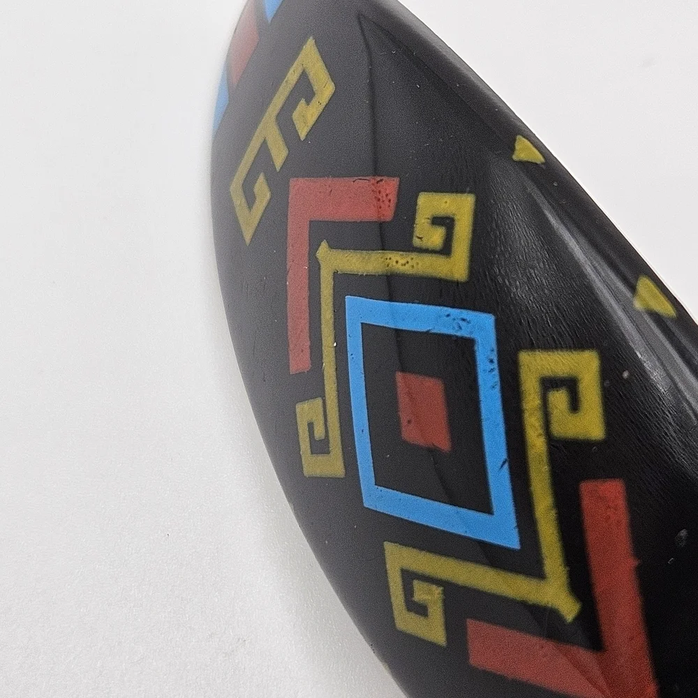 VINTAGE Southwestern Black Lucite Plastic Hair French Barrette Made in France